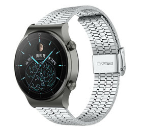 Strap-it® Huawei Watch GT 2 Pro roestvrij stalen band (zilver)