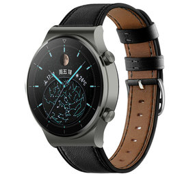 Strap-it® Huawei Watch GT 2 Pro leren band (strak-zwart) Strap-it® Huawei Watch GT 2 Pro leren band (strak-zwart)