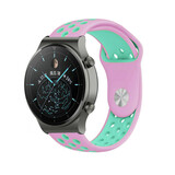 Strap-it® Huawei Watch GT 2 Pro sport band (roze/aqua) Strap-it® Huawei Watch GT 2 Pro sport band (roze/aqua)
