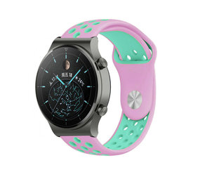 Strap-it® Huawei Watch GT 2 Pro sport band (roze/aqua)
