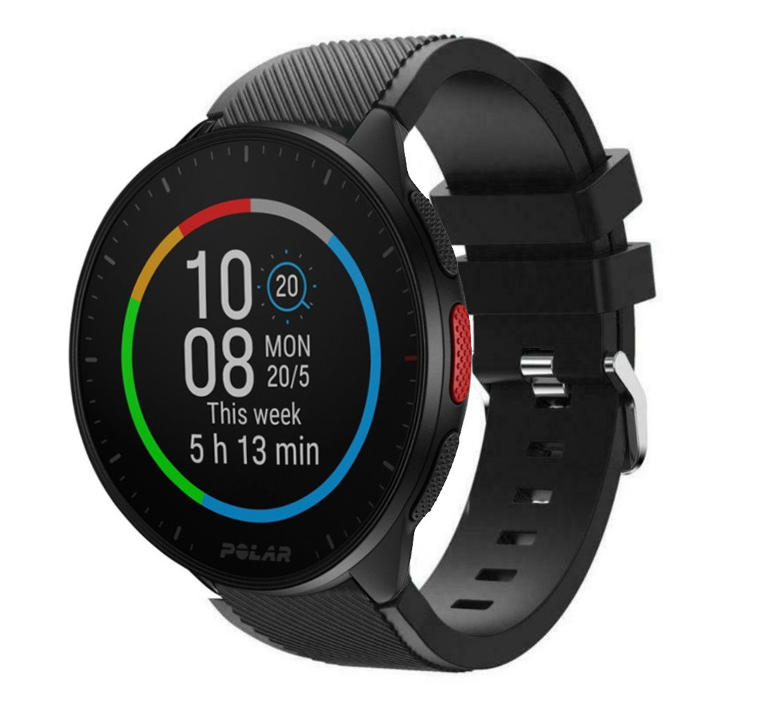 Strap-it® Strap-it Polar Pacer siliconen bandje (zwart)