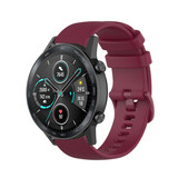 Strap-it® Honor Magic Watch 2 luxe siliconen bandje (donkerrood)