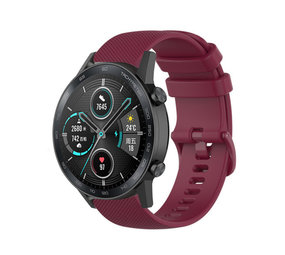 Strap-it® Honor Magic Watch 2 luxe siliconen bandje (donkerrood)