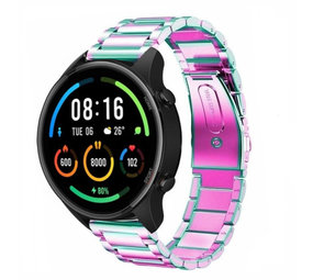 Strap-it® Xiaomi Mi Watch stalen band (regenboog) Strap-it® Xiaomi Mi Watch stalen band (regenboog)