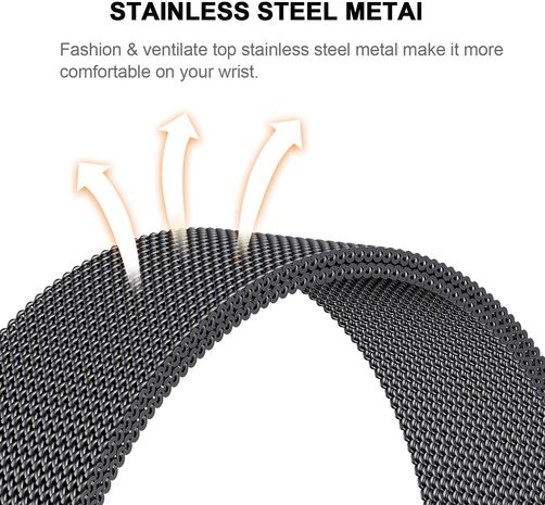 Strap-it® Strap-it Garmin Epix Gen 2 Milanese band (zwart)