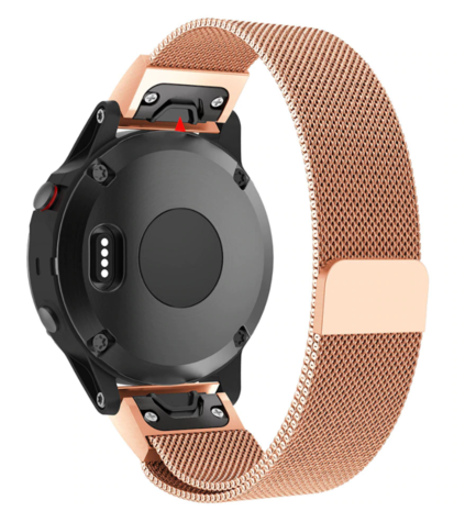 Strap-it® Strap-it Garmin Epix Gen 2 Milanese band (rosé goud)