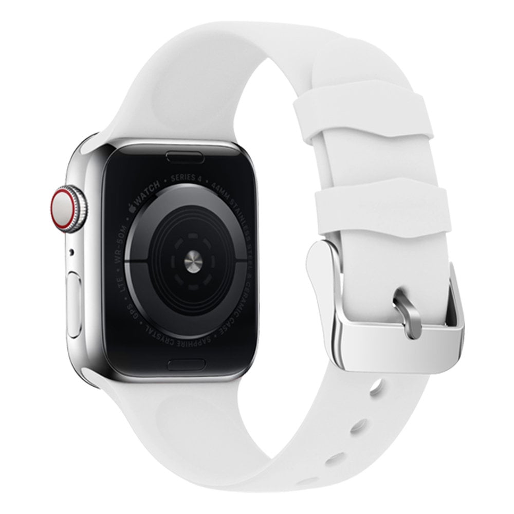 Strap-it® Strap-it Apple Watch siliconen gesp bandje (wit)