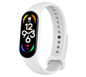 Strap-it® Xiaomi Mi Band 7 siliconen bandje (wit)