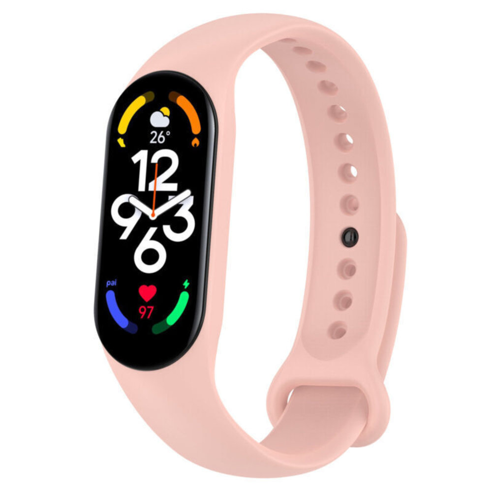 Strap-it® Strap-it Xiaomi Mi Band 7 siliconen bandje (lichtroze)