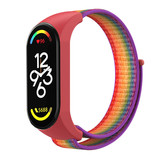 Strap-it® Xiaomi Mi Band 7 nylon bandje (regenboog) Strap-it® Xiaomi Mi Band 7 nylon bandje (regenboog)