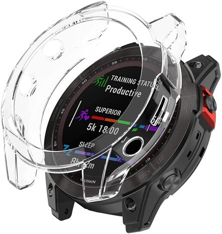 Strap-it® Strap-it Garmin Fenix 7x (Solar) TPU case (transparant)