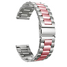 Strap-it® Strap-it Huawei Watch GT 3 42mm stalen band (zilver/roze) Strap-it® Strap-it Huawei Watch GT 3 42mm stalen band (zilver/roze)