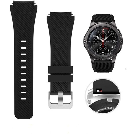 Strap-it® Strap-it Huawei Watch GT 3 Pro 46mm siliconen bandje (zwart)