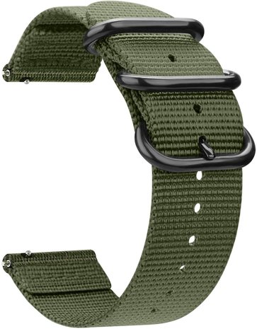 Strap-it® Strap-it Huawei Watch GT 3 Pro 46mm nylon gesp band (groen)