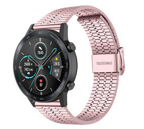 Strap-it® Honor Magic Watch 2 roestvrij stalen band (rosé pink)