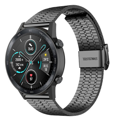 Strap-it® Strap-it Honor Magic Watch 2 roestvrij stalen band (zwart)