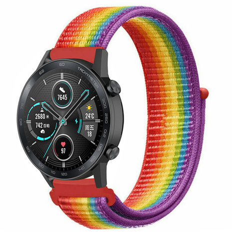 Strap-it® Strap-it Honor Magic Watch 2 nylon band (regenboog)