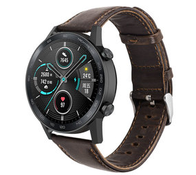 Strap-it® Honor Magic Watch 2 leren bandje (donkerbruin)