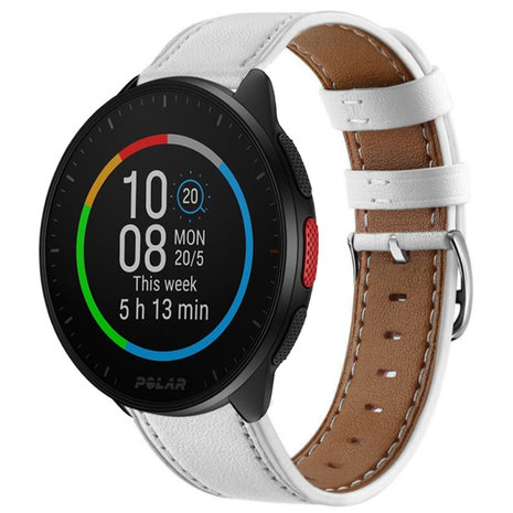 Strap-it® Strap-it Polar Pacer bandje leer (wit)