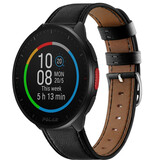 Strap-it® Polar Pacer bandje leer (strak-zwart)