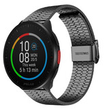 Strap-it® Polar Pacer roestvrij stalen band (zwart)