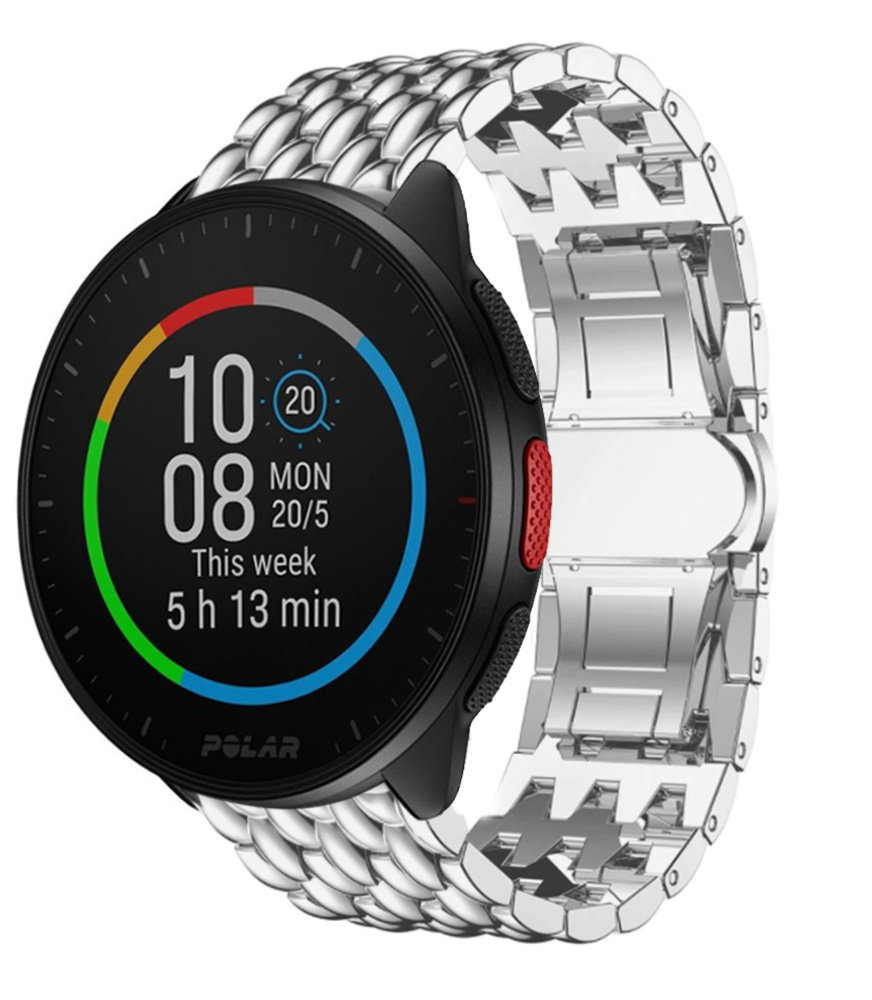 Strap-it® Strap-it Polar Pacer stalen draak band (zilver)