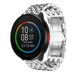 Strap-it® Polar Pacer stalen draak band (zilver)