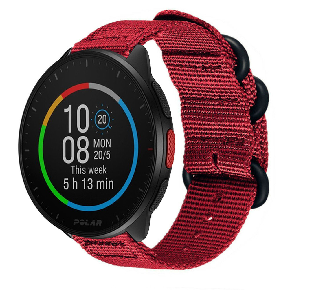 Strap-it® Strap-it Polar Pacer nylon gesp band (rood)
