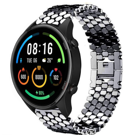 Strap-it® Strap-it Xiaomi Mi Watch stalen vis band (zwart)