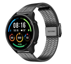 Strap-it® Xiaomi Mi Watch roestvrij stalen band (zwart)