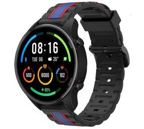 Strap-it® Xiaomi Mi Watch Special Edition band (zwart/blauw) Strap-it® Xiaomi Mi Watch Special Edition band (zwart/blauw)