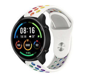 Strap-it® Xiaomi Mi Watch sport band (wit kleurrijk) Strap-it® Xiaomi Mi Watch sport band (wit kleurrijk)