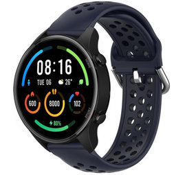 Strap-it® Xiaomi Mi Watch siliconen bandje met gaatjes (donkerblauw)