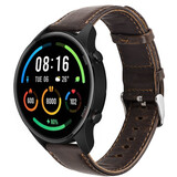 Strap-it® Xiaomi Mi Watch leren band (donkerbruin)