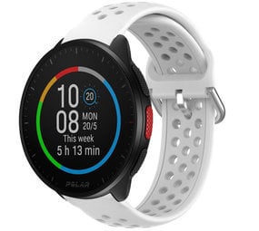 Strap-it® Polar Pacer siliconen bandje met gaatjes (wit)