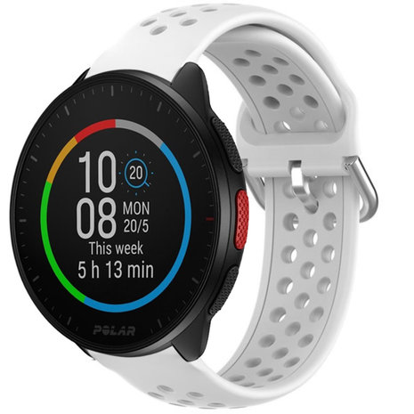 Strap-it® Strap-it Polar Pacer siliconen bandje met gaatjes (wit)