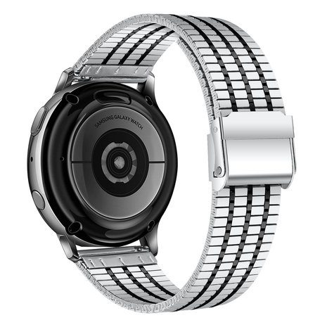 Strap-it® Strap-it Amazfit GTS roestvrij stalen band (zilver/zwart)