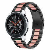 Strap-it® Samsung Galaxy Watch 46mm stalen band (zwart/roze)