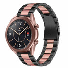Strap-it® Strap-it Samsung Galaxy Watch 3 41mm stalen band (zwart/roze)