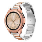 Strap-it® Samsung Galaxy Watch 42mm stalen band (zilver/rosé goud) Strap-it® Samsung Galaxy Watch 42mm stalen band (zilver/rosé goud)