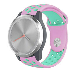Strap-it® Garmin Vivomove 3s sport band - 39mm - roze/aqua