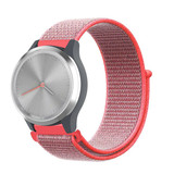Strap-it® Garmin Vivomove 3s nylon band - 39mm - roze/rood