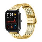 Strap-it® Amazfit GTS roestvrij stalen band (goud) Strap-it® Amazfit GTS roestvrij stalen band (goud)