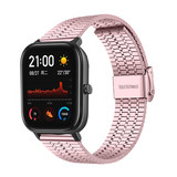 Strap-it® Amazfit GTS roestvrij stalen band (rosé pink)