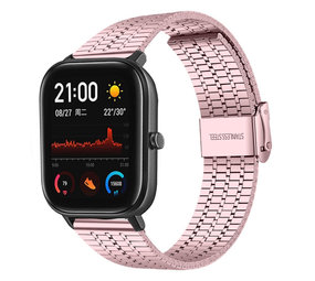 Strap-it® Amazfit GTS roestvrij stalen band (rosé pink)