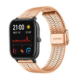 Strap-it® Amazfit GTS roestvrij stalen band (rosé goud) Strap-it® Amazfit GTS roestvrij stalen band (rosé goud)