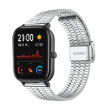 Strap-it® Amazfit GTS roestvrij stalen band (zilver) Strap-it® Amazfit GTS roestvrij stalen band (zilver)