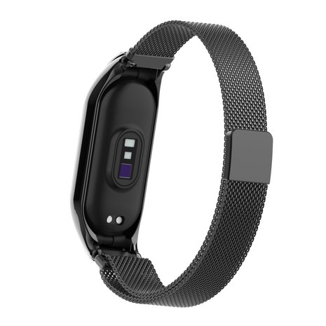 Strap-it® Strap-it Xiaomi Mi Band 7 Milanese band (zwart) Strap-it® Strap-it Xiaomi Mi Band 7 Milanese band (zwart)
