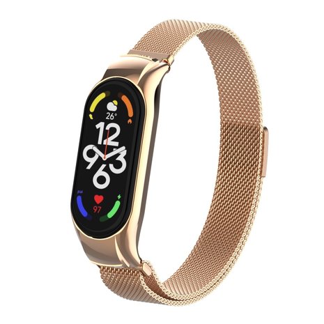 Strap-it® Strap-it Xiaomi Mi Band 7 Milanese band (rosé goud) Strap-it® Strap-it Xiaomi Mi Band 7 Milanese band (rosé goud)