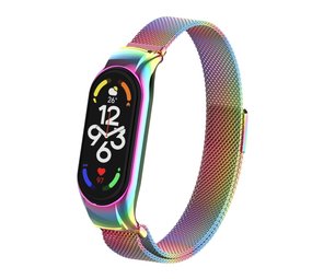 Strap-it® Xiaomi Mi Band 7 Milanese band (regenboog) Strap-it® Xiaomi Mi Band 7 Milanese band (regenboog)